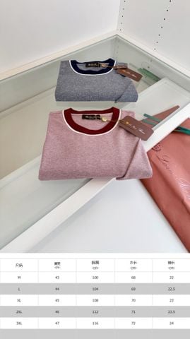 ÁO THUN NAM LP DÒNG SCIABECCO CỔ TRÒN VIỀN TƯƠNG PHẢN CHẤT PIQUE COTTON-LINEN