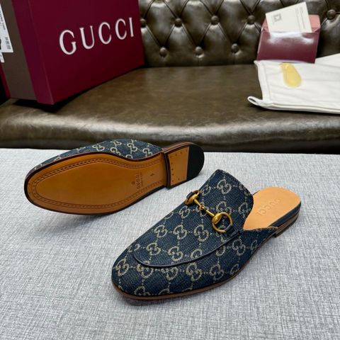 GIÀY SỤC NAM GC GG MONOGRAM DENIM KHÓA HORSEBIT CỔ ĐIỂN