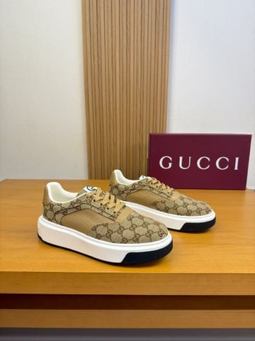SNEAKER NAM G C PHOM ĐẾ DÀY HIỆN ĐẠI, DA BÊ NAPPA PHỐI VẢI DỆT CAO CẤP