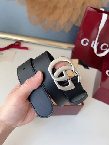 THẮT LƯNG NAM G C DOUBLE G DA ĐEN BẢN 3,5CM – KHÓA VÀNG CỔ/BẠC LỊCH LÃM