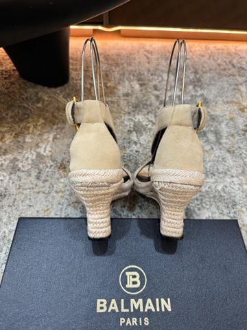 SANDAL CAO GÓT NỮ BLM ĐẾ CÓI WEDGE 10CM KHÓA KIM LOẠI PB QUAI CHỮ T TÔN DÁNG