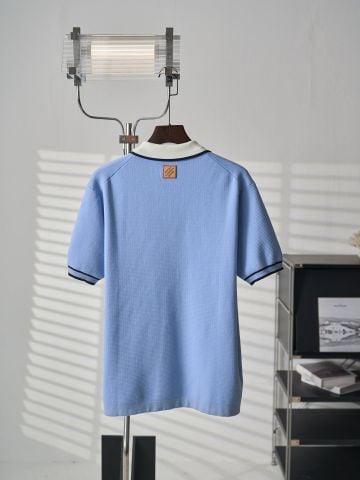 ÁO SƠ MI NAM L V DỆT KIM WAFFLE SIGNATURE PHỐI VIỀN TƯƠNG PHẢN