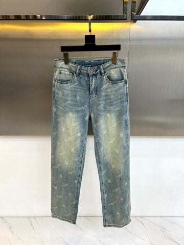 QUẦN JEANS NAM B C X LAMBORGHINI – PHOM RỘNG, WASH BẠC CỔ ĐIỂN, HỌA TIẾT NGÔI SAO
