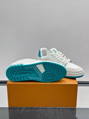 GIÀY SNEAKER NAM L V TRAINER – SILHOUETTE BÓNG RỔ CỔ ĐIỂN, DA BÊ GRAINED