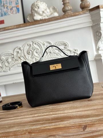 TÚI NAM NỮ H M 24/24 MINI DA TOGO 29CM PHOM HALF-STITCH ĐẲNG CẤP ẤN TƯỢNG