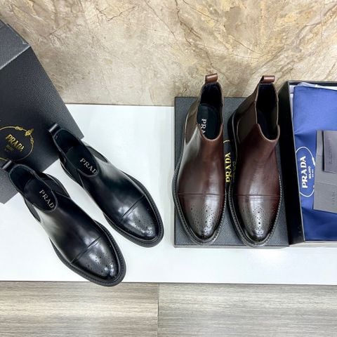 GIÀY NAM PRAD* CHELSEA SAFFIANO FORM THON – VIBRAM