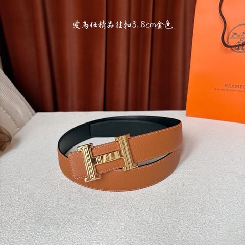 THẮT LƯNG NAM H M KHÓA H MẠ VÂN ĐẶC BIỆT DA TOGO HAI MẶT BẢN 3.8CM