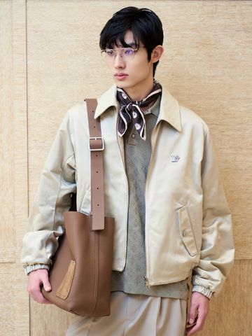 ÁO KHOÁC NAM L V HAI MẶT PHOM BLOUSON, SATIN KỸ THUẬT PHỐI JACQUARD