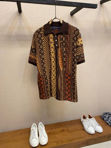 ÁO NAM LV* POLO DỆT JACQUARD PHỐI MONOGRAM