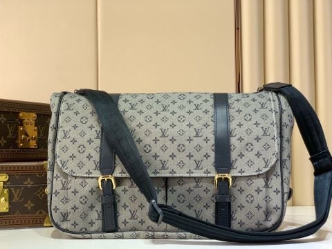 TÚI ĐEO CHÉO NAM L V SAUMUR LARGE PHOM MESSENGER KHỔ LỚN HAI KHOANG CANVAS DỆT