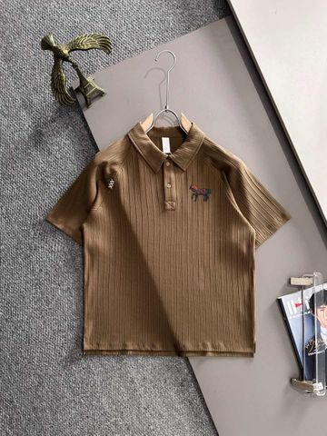 ÁO POLO NAM H M CỔ BẺ COTTON DỆT GÂN DÀY DẶN THÊU NỔI HỌA TIẾT NGỰA PHONG THÁI LỊCH LÃM