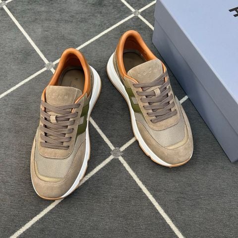GIÀY NAM HOG SNEAKER SUEDE PHỐI DA – BE/OLIVE NHẸ ÊM