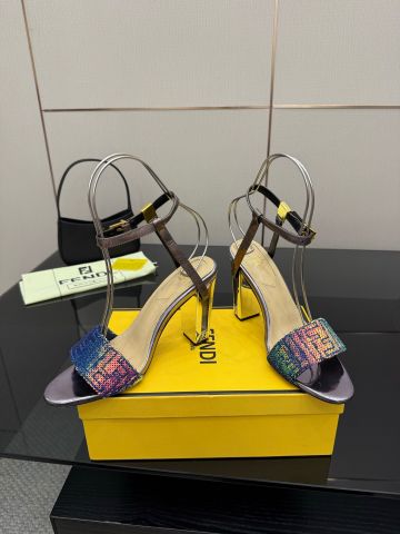 SANDAL NỮ FENDI*  DELFINA FF THÊU SEQUIN LẤP LÁNH