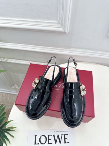 GIÀY LOAFER NỮ RV DÁNG SLINGBACK KHÓA ĐÍNH ĐÁ SANG TRỌNG
