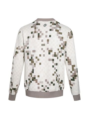 ÁO LEN NAM LV* HỌA TIẾT CARO THÊU CHỮ CAO CẤP