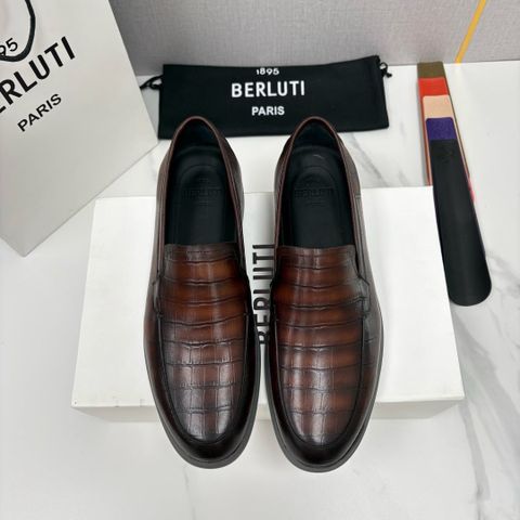 GIÀY LOAFER NAM B R L T DA VÂN CÁ SẤU PATINA THỦ CÔNG SIÊU ĐẸP