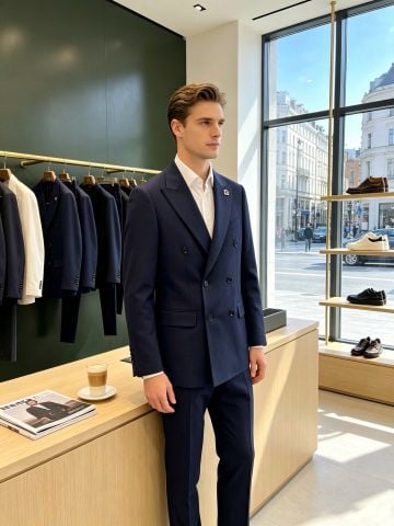 BỘ SUIT NAM D G DOUBLE-BREASTED VE NHỌN, PHOM TAILORING SẮC NÉT