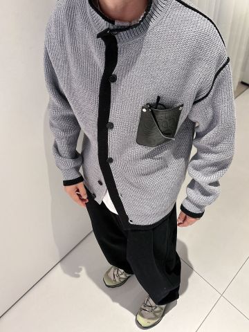 ÁO KHOÁC LEN NAM LW PHOM OVERSHIRT VIỀN TƯƠNG PHẢN