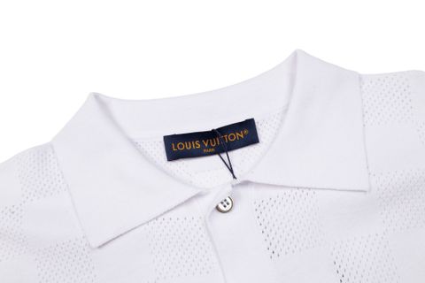 ÁO SƠ MI NAM L V DAMIER KNIT SHORT-SLEEVE SHIRT