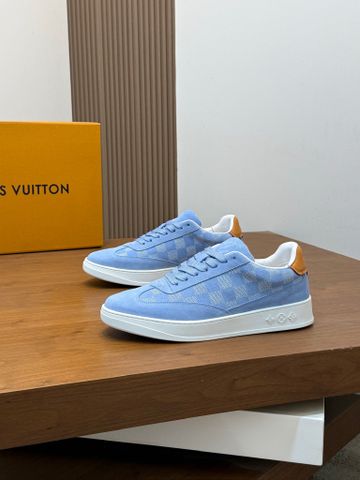SNEAKER NAM L V LUXEMBOURG DAMIER JACQUARD – DA BÊ NUBUCK PHỐI NAPPA