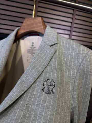 ÁO BLAZER NAM BC – PHOM REGULAR SLIM, LOGO NGỰC, VẢI LEN PHA CO GIÃN