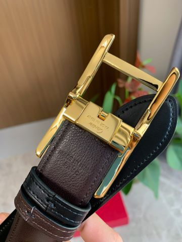 THẮT LƯNG NAM Cartier*  35MM – DA ĐÔI MẶT, KHÓA KIM LOẠI PHỦ BÓNG