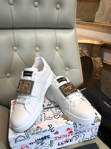 GIÀY NAM DG* SNEAKER DA TRẮNG PLAQUE KIM LOẠI – PHIÊN BẢN SIGNATURE