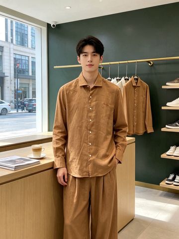 ÁO SƠ MI NAM L P PHOM CASUAL THANH LỊCH, CHẤT LIỆU LINEN CAO CẤP