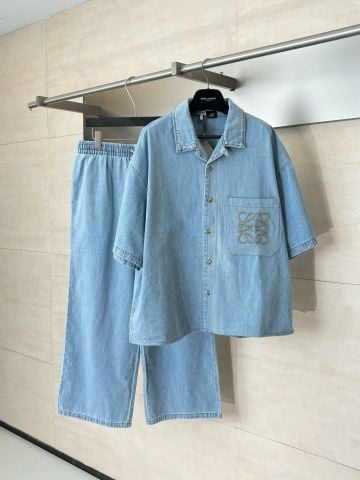 ÁO SƠ MI DENIM NAM L E PHOM RELAXED THÊU NỔI TÚI NGỰC