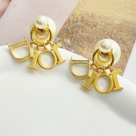 KHUYÊN TAI NỮ DR DOUBLE PEARL CHARM CHỮ RỜI THANH LỊCH SANG TRỌNG