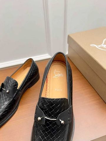 LOAFER NAM C L PHOM MŨI VUÔNG, DA BÊ ĐAN THỦ CÔNG
