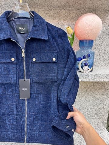 ÁO KHOÁC NAM FEN* JACQUARD INDIGO