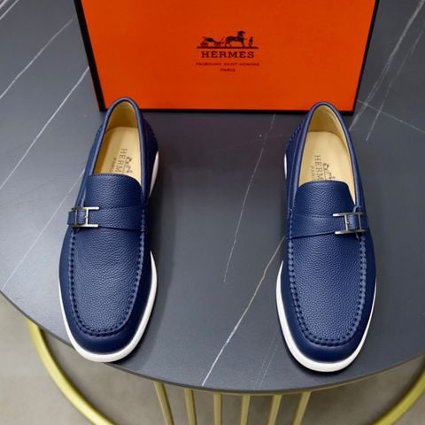 GIÀY NAM SLIP ON HERM* XANH NAVY – KHÓA H KINH ĐIỂN