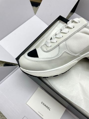 GIÀY NỮ CHA* SNEAKER  “PANDA” TRẮNG-ĐEN MŨI ĐEN, NÂNG 4CM