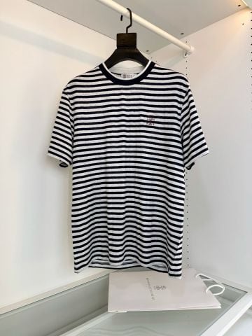 ÁO PHÔNG NAM B C KẺ NGANG DOUBLE COLLAR VẢI RAMIE LINEN CAO CẤP
