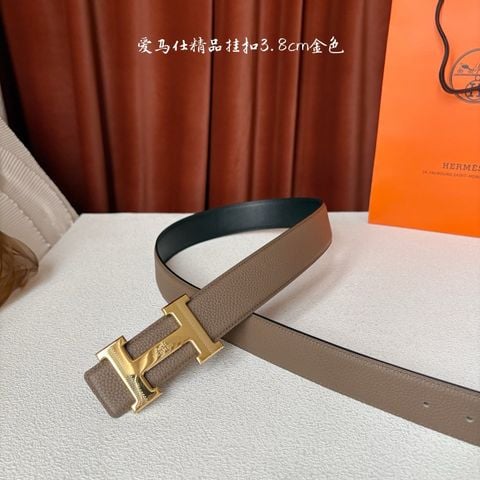 THẮT LƯNG NAM H M BẢN 3.8CM KHÓA H ÁNH VÀNG HAI MẶT