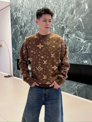 ÁO LEN NAM L V HỌA TIẾT MONOGRAM JACQUARD – LEN 100%