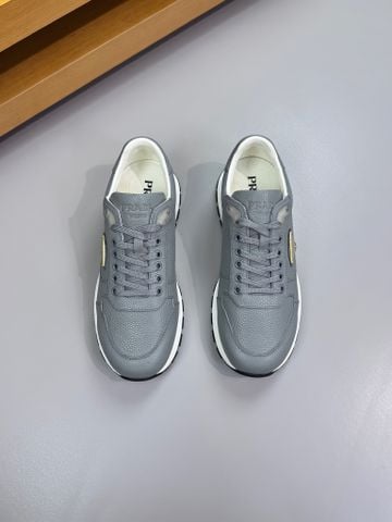 GIÀY THỂ THAO NAM PRAD* RUNNER XÁM • DA BÊ VÂN • ĐẾ TPU SIÊU NHẸ