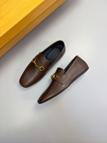 GIÀY LƯỜI NAM G C HORSEBIT LOAFER DA BÊ NAPPA, PHOM APRON TOE LỊCH LÃM
