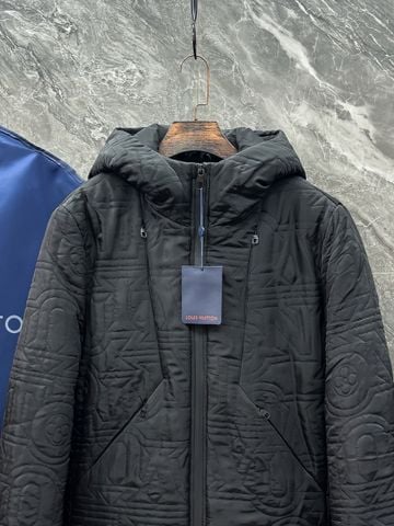 ÁO KHOÁC NAM NỮ L V MONOGRAM CHẦN BÔNG 3D KÈM MŨ