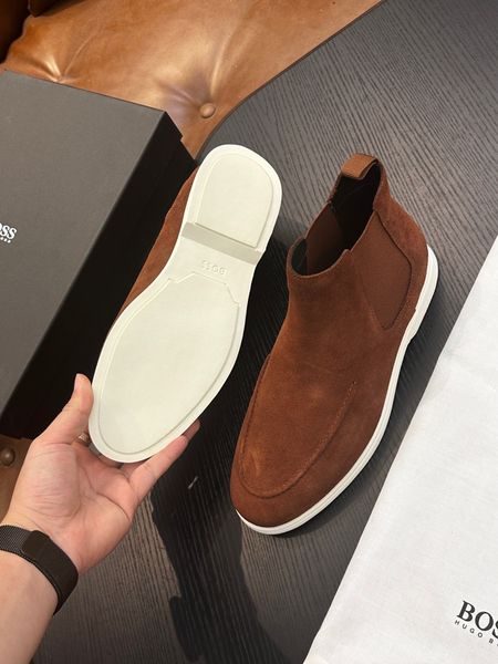 GIÀY NAM BOOT CHELSEA BOSS* DA LỘN NÂU – FORM GỌN, ĐẾ CAO SU NHẸ 2450k ...