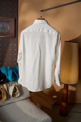 ÁO SƠ MI NAM LP LINEN CAO CẤP CỔ PHÁP THÊU CHỮ TINH TẾ