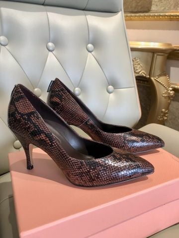 GIÀY CAO GÓT NỮ MM MŨI NHỌN VÂN DA RẮN SANG TRỌNG ẤN TƯỢNG GÓT 7.5CM