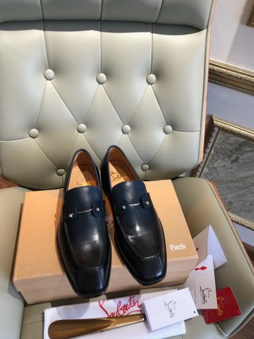 GIÀY NAM LOAFER CL DA TRƠN XANH NAVY – ĐẾ ĐỎ ĐẶC TRƯNG