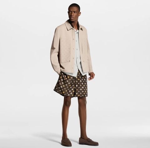 ÁO KHOÁC SƠ MI NAM L V HỌA TIẾT DẬP NỔI – TWILL COTTON