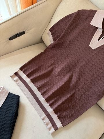 ÁO POLO NAM LP DỆT KIM JACQUARD HÌNH THOI CỔ PHỐI THANH LỊCH