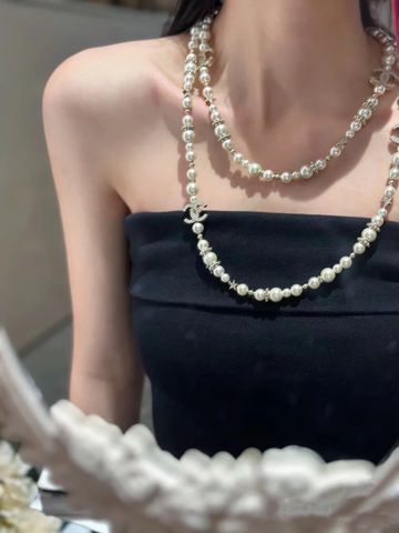 DÂY CHUYỀN NỮ CHAN* NGỌC TRAI ĐA TẦNG LOGO C ĐÍNH ĐÁ