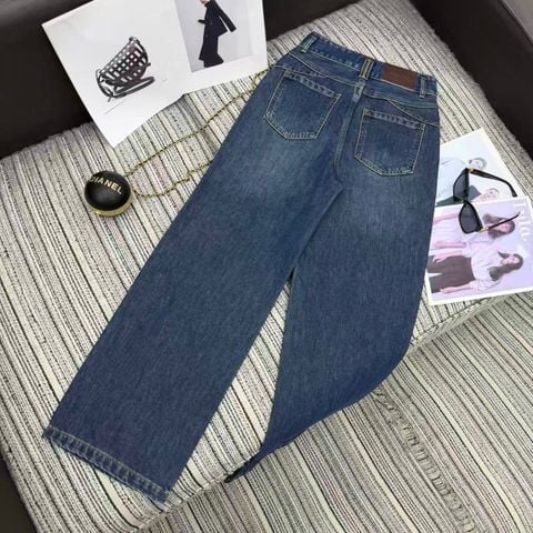 QUẦN JEANS NỮ MIU* ỐNG SUÔNG WASH XANH, LÓT NỈ ẤM | EARLY