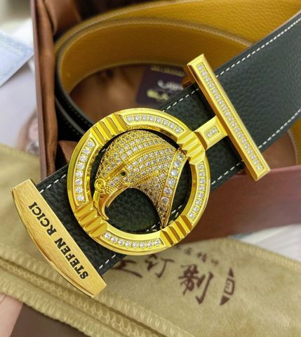 THẮT LƯNG NAM Stefan* Ricc* – KHÓA TRÒN BIỂU TƯỢNG CHIM ƯNG, DA BÒ HẠNG NHẤT