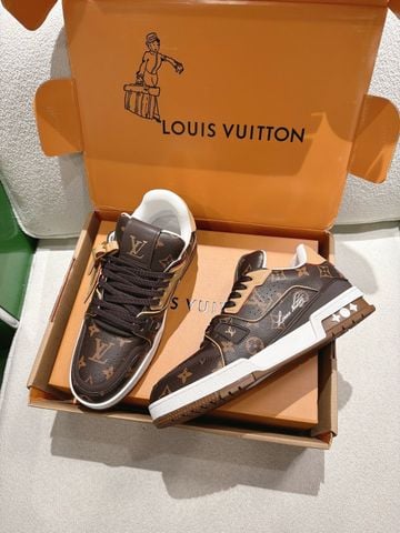 SNEAKER NAM NỮ L V TRAINER – PHOM BÓNG RỔ RETRO, HIỆU ỨNG DA BÊ CỔ ĐIỂN